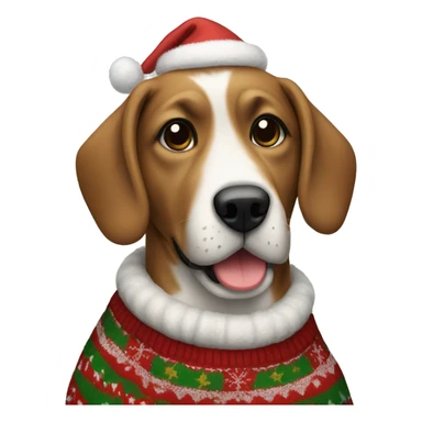 dog wearing a christmas sweater sticker