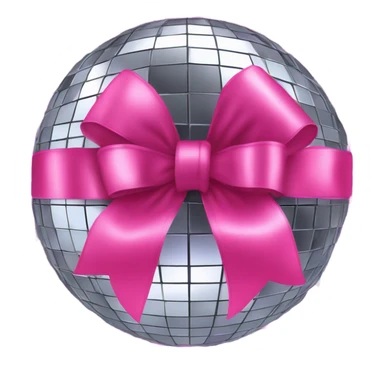 disco ball with a pink wbow sticker