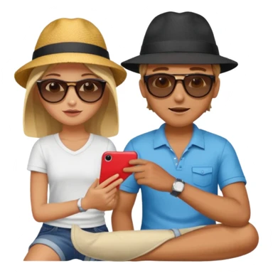 A dude touching a girl's thigh sticker