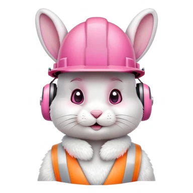bunny wearing a hard hat sticker