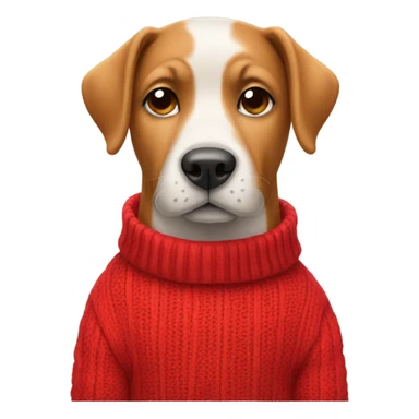 dog wearing a red sweater sticker