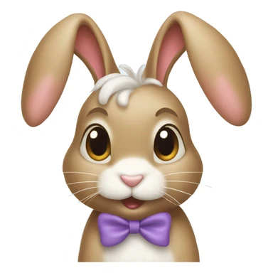Bunny ￼with a bow sticker