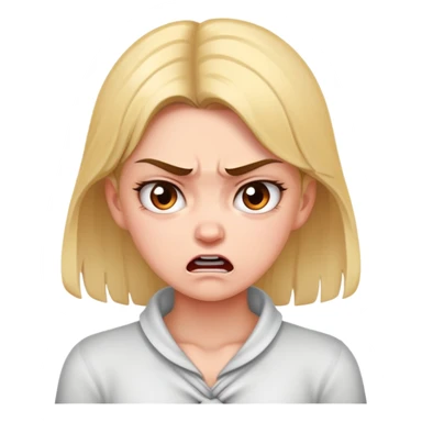 Girl mad with hands on neck sticker