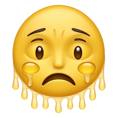 embarrased yellow emoji sqeezing eyes shut with sweat coming down the face hidding sticker