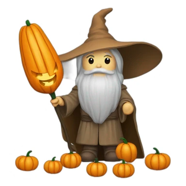 Gandalf qui décore une citrouille sticker