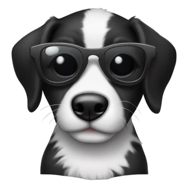 Black and white Puppy with sunglasses sticker