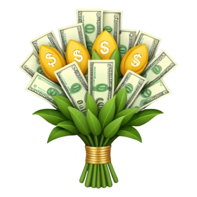 bouquet made of money sticker