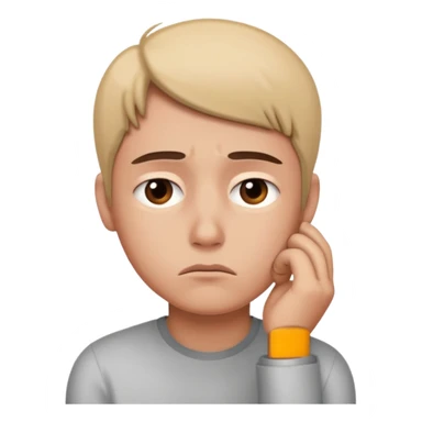 Emoji triste 😔 qui pense à M sticker