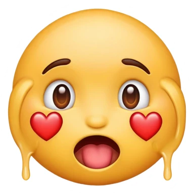 Emoji with heart eyes and drooling face sticker