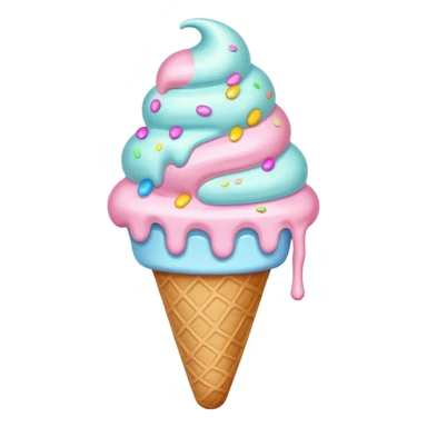 Melted kawaii pastel ice cream sticker