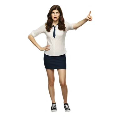 Alexandra Daddario pointing on you sticker
