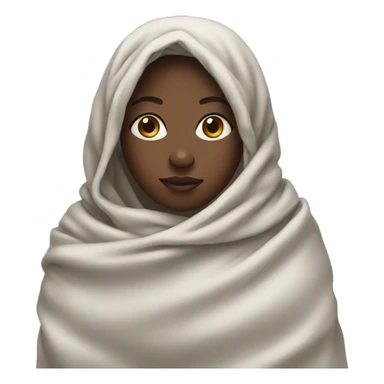Black girl wrapped in blanket sticker