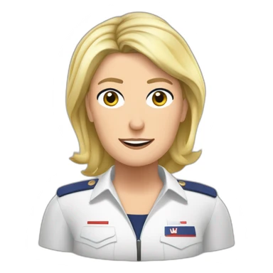 Marine Le pen qui joue à valorant sticker