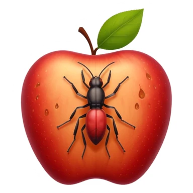 emoji of a small patch of skin (like on the neck or scalp) with a tiny red itchy bump and a small cartoon louse (bit) nearby, expressing mild irritation — clean, soft Apple emoji style, no gore, just symbolic redness and the insect clearly visible sticker
