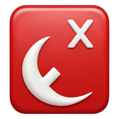 red square with a white x in the middle of it sticker