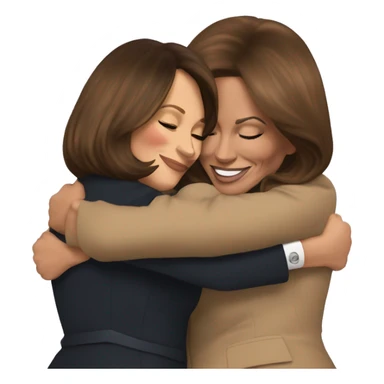 Melania Trump and Kamala Harris hugging sticker