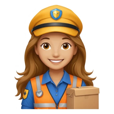 long haired courier woman sticker