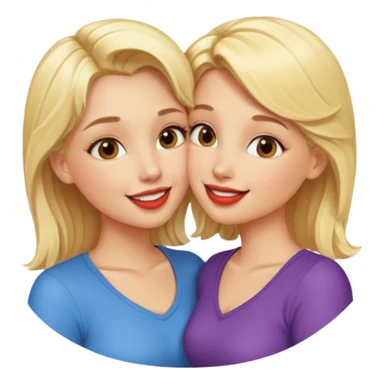 2 hot blonde girls kissing sticker