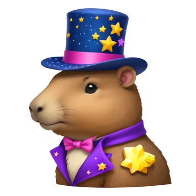 A Galaxy capybara with a tophat sticker