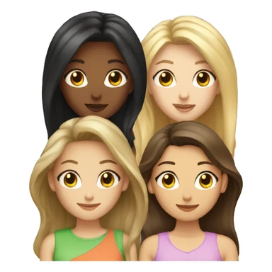 2 blonde girls and 1 brunette girl sticker