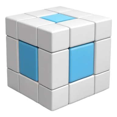 3D cube turning into a room interior sticker