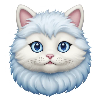 White teddy cat with blue eyes sticker
