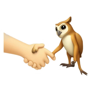 An owl shaking hands with a kangaroo  sticker
