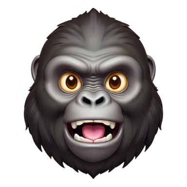 Cinematic Comical Gorilla Portrait Emoji, Head tilted dramatically with an exaggeratedly shocked expression, featuring a robust build with wide, comically expressive eyes full of humorous disbelief, Simplified yet hilariously expressive features, highly detailed, glowing with a slightly sassy jungle glow, high shine, dramatic yet playful, stylized with an air of quirky primate attitude, soft glowing outline, capturing the essence of a meme-worthy gorilla that appears ready to side-eye its way into viral fame! sticker