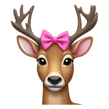 deer wearing pink bow sticker