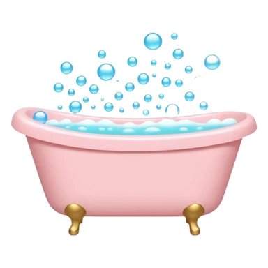 pale pink bathtub with bubbles sticker