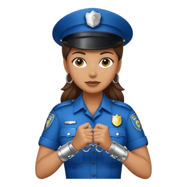 police woman holding hand cuffs sticker