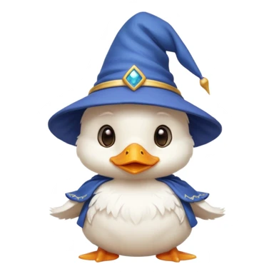 white baby duck with wizard hat
 sticker