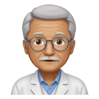 una imagen de un abuelo de 63 años sin bata medica con gafas sticker