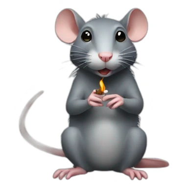 smoking rat sticker