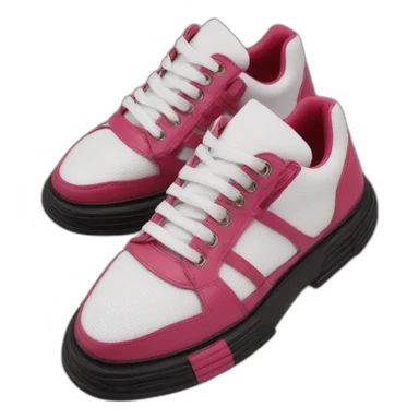 Ribber-trimmed mesh pvc sneakers crimsom sticker