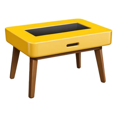 yellow coffe table, coffee on top
 sticker
