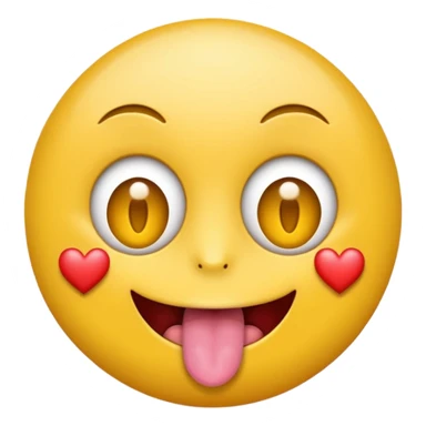 round Emoji with heart-shaped eyes, inside the heart eyes there are are dollar signs, and the emoji is sticking out its tongue. sticker