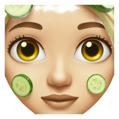 girl with cucumber spa on her eyes  sticker