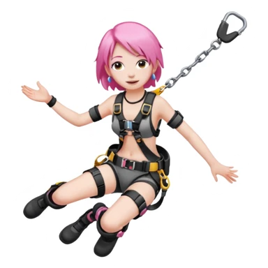 bungee jumping face with earrings pink hair sticker