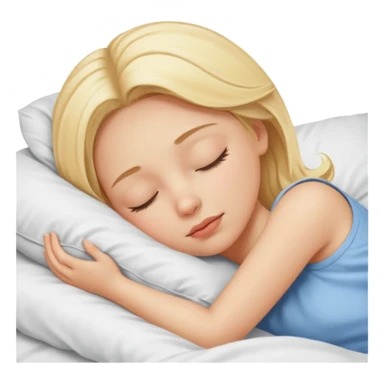 Blonde girl sleeping in bed  sticker