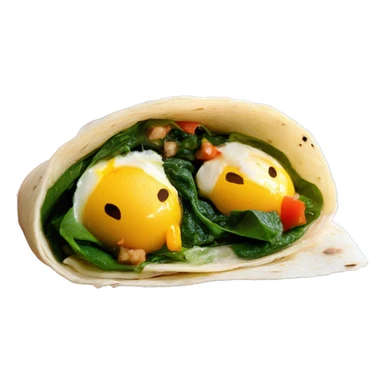 egg bell pepper spinach tortilla wrap sticker