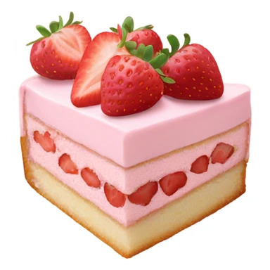 pale pink cake slice with strawberries sticker