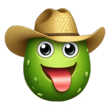 Un aguacate con sombrero de vaquero y dinero en la mano sticker