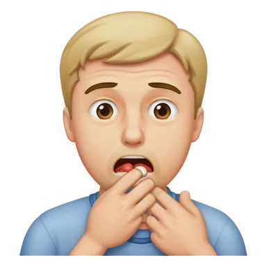 guy holding neck choking himself sticker