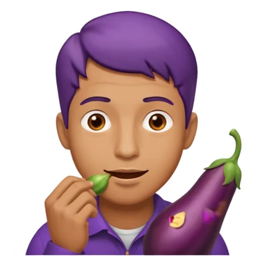 Man eating eggplant  sticker