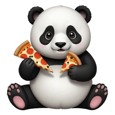 Cute Panda eating pizza sticker
