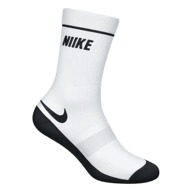 white sock, with black nike logo socks sticker