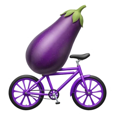 Egg plant riding bike sticker