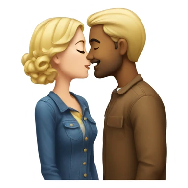 a man kiss a woman sticker