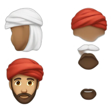 Arab red white turban and brown beard sticker